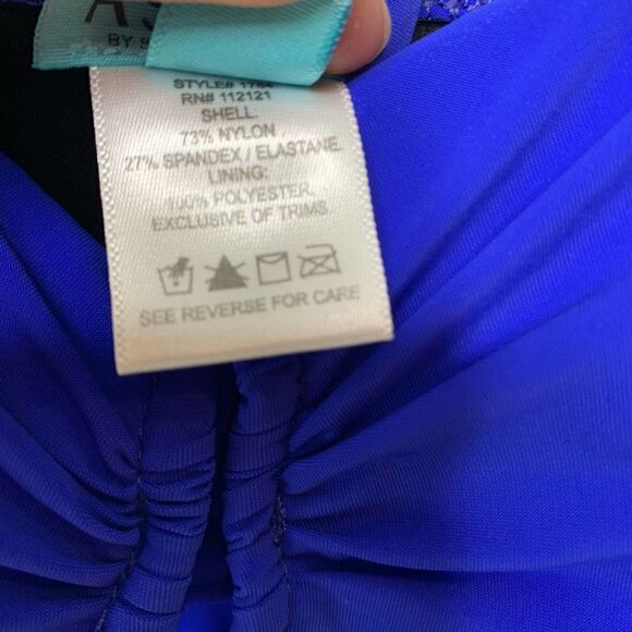 SPANX Swim Womens Assets Strapless Tankini With Ruched Sides Blue Ladies Small - Picture 4 of 5